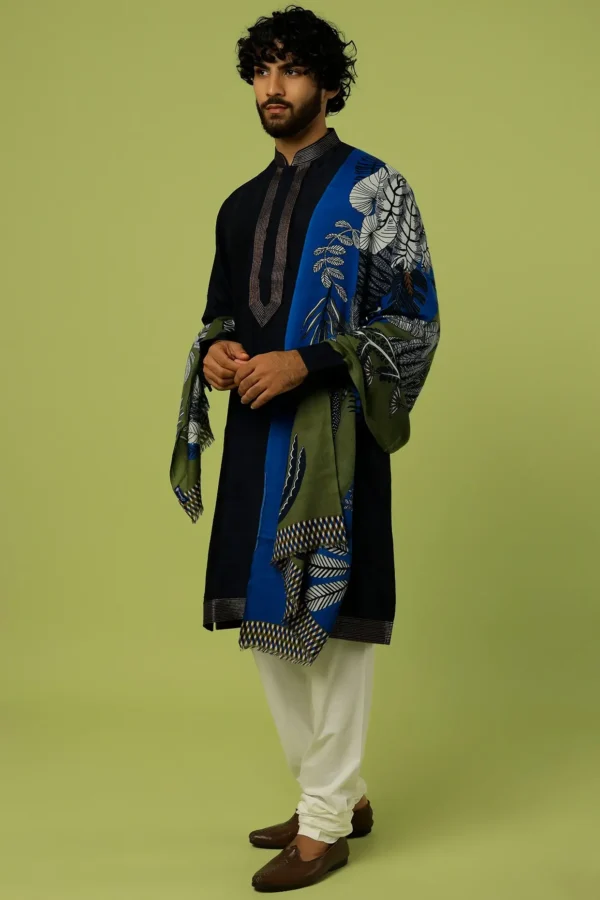 Royal Blue Printed Shawl
