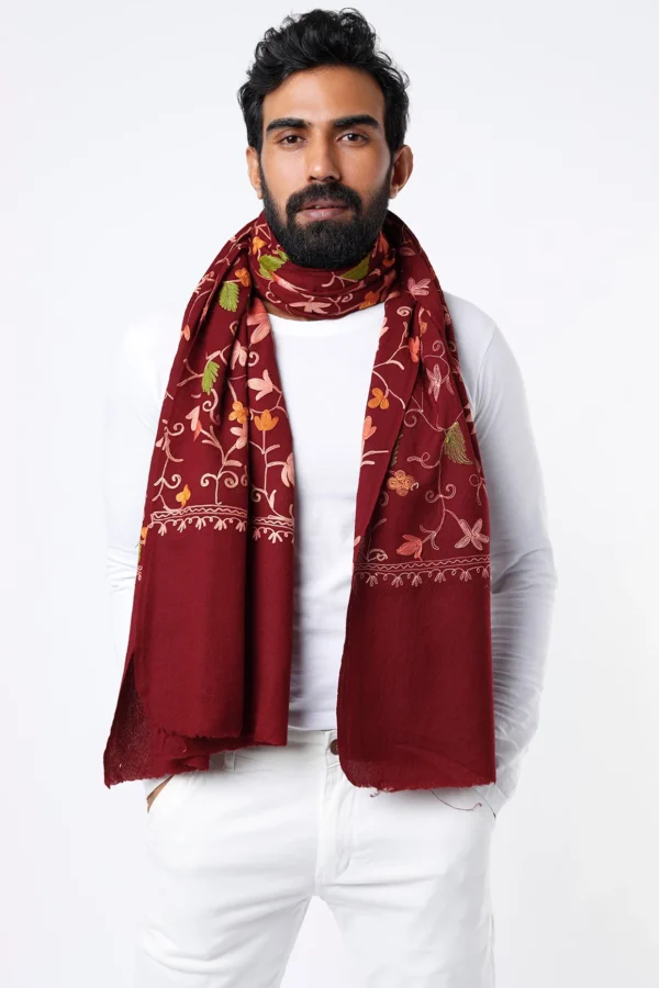 Marsala Hand Embroidered Stole