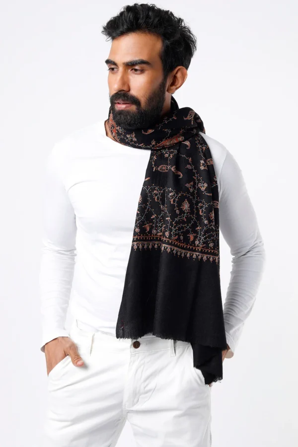 Black Embroidered Shawl